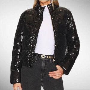 Generation Love Paxton Sequin Jacket in Black Size S